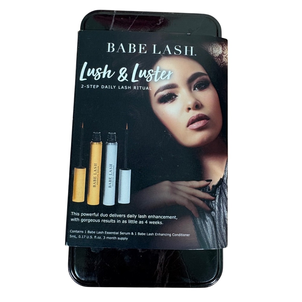 Babe Lash Lush & Luster 2-Step Daily Lash Ritual Serum & Conditioner Set Tin